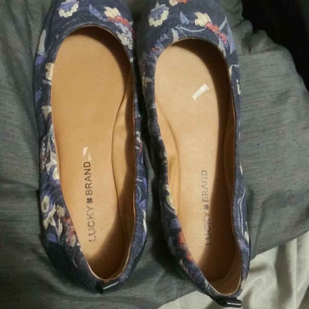 (Sz10) Lucky Brand Floral Ballet Flats - Picture 6 of 6